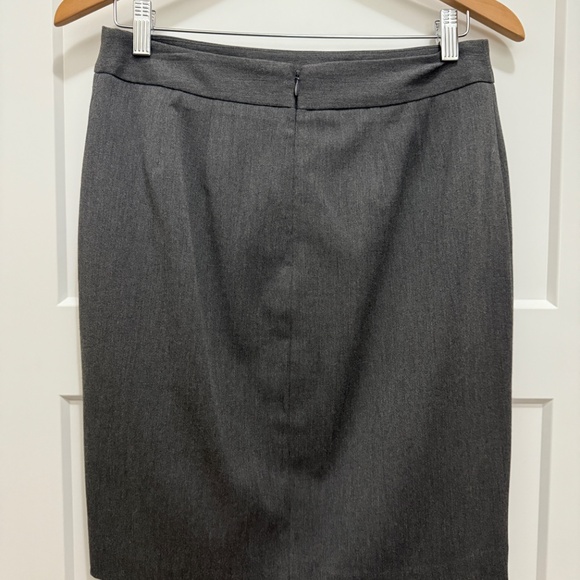 Express Pencil Skirt w/ Belt Detail – Charcoal Grey 8 - Picture 6 of 12